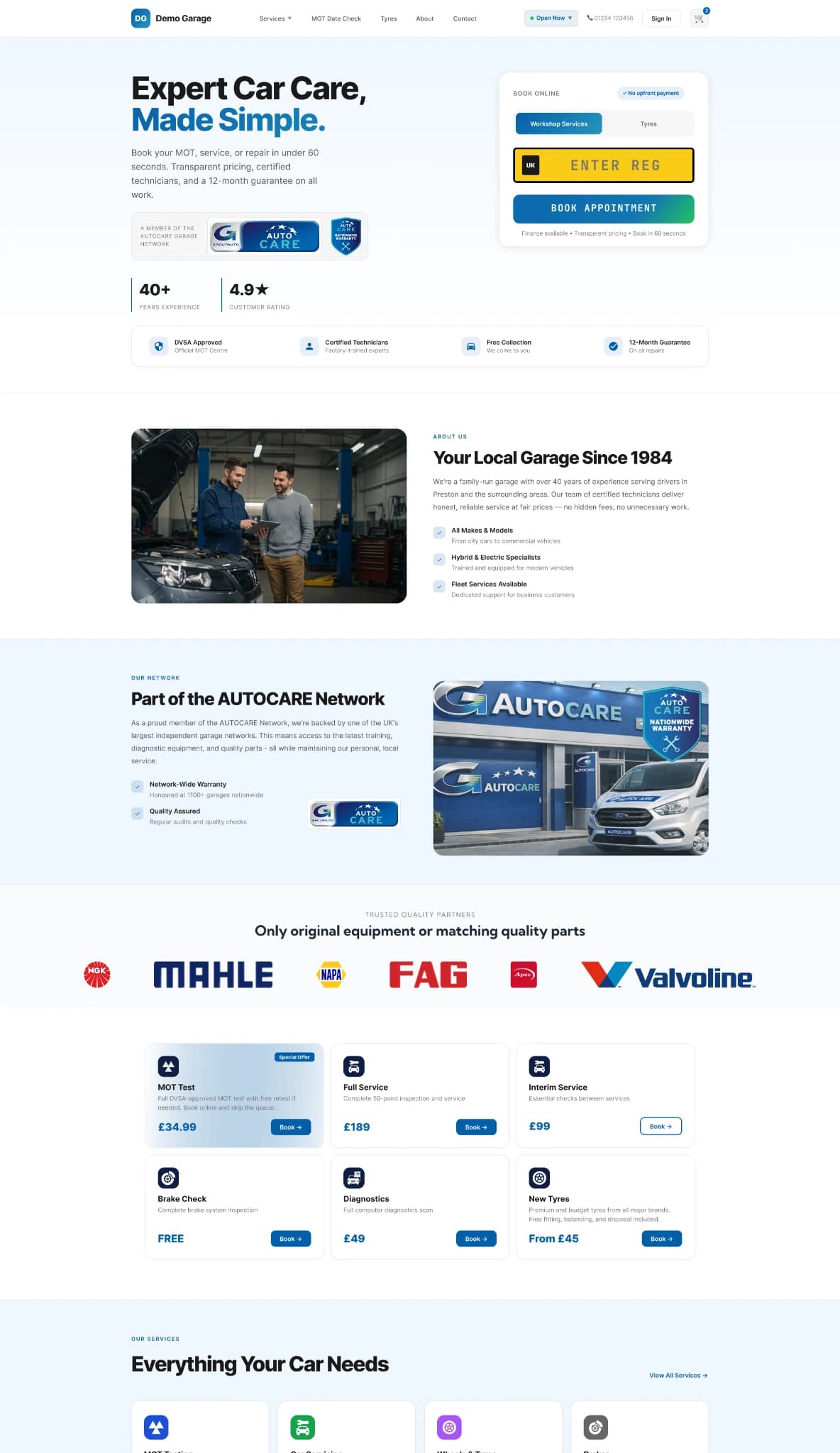 BOOKAR garage website solution