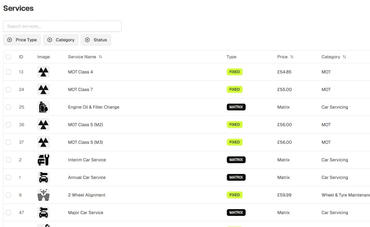 BOOKAR booking control panel