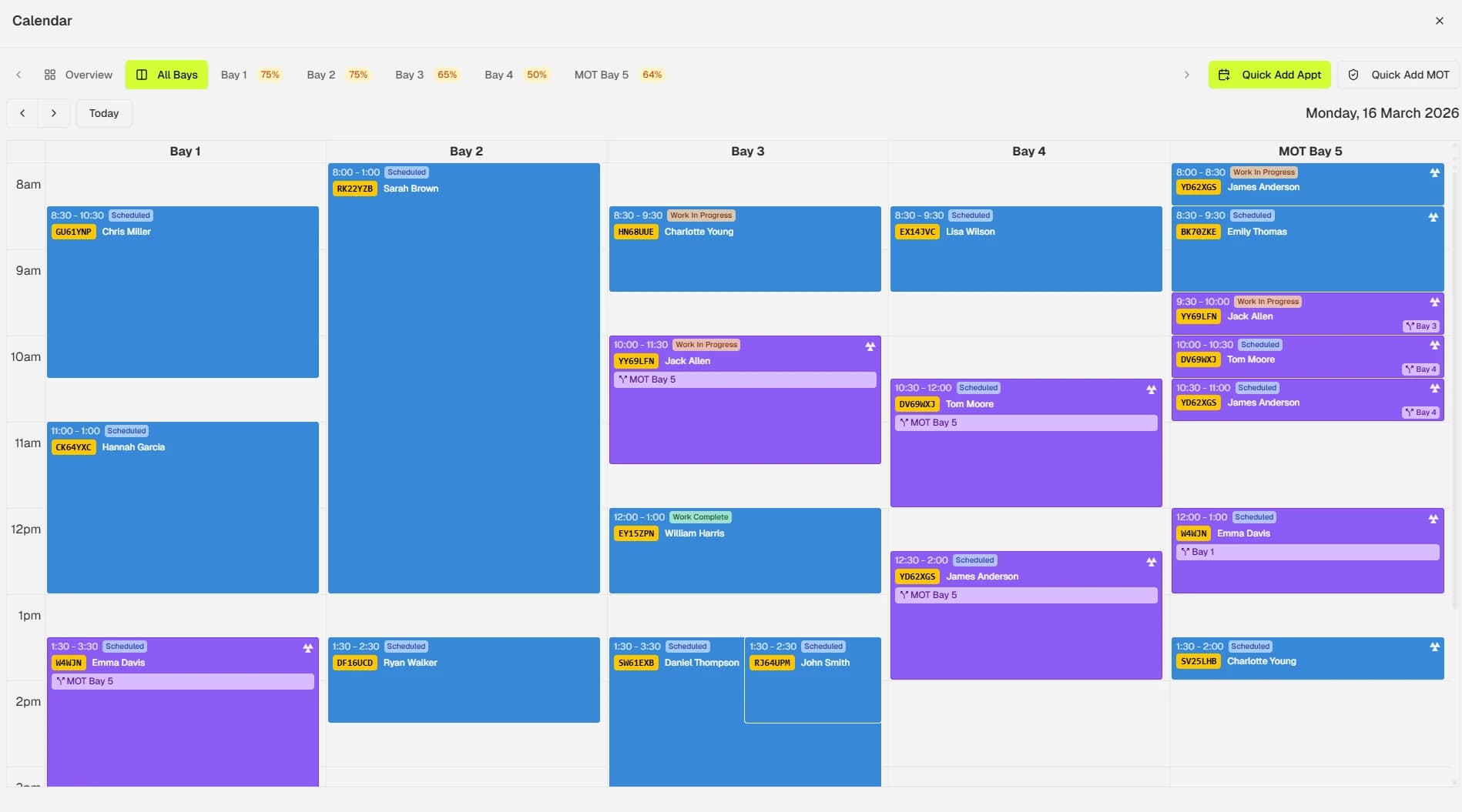 BOOKAR workshop calendar and scheduling