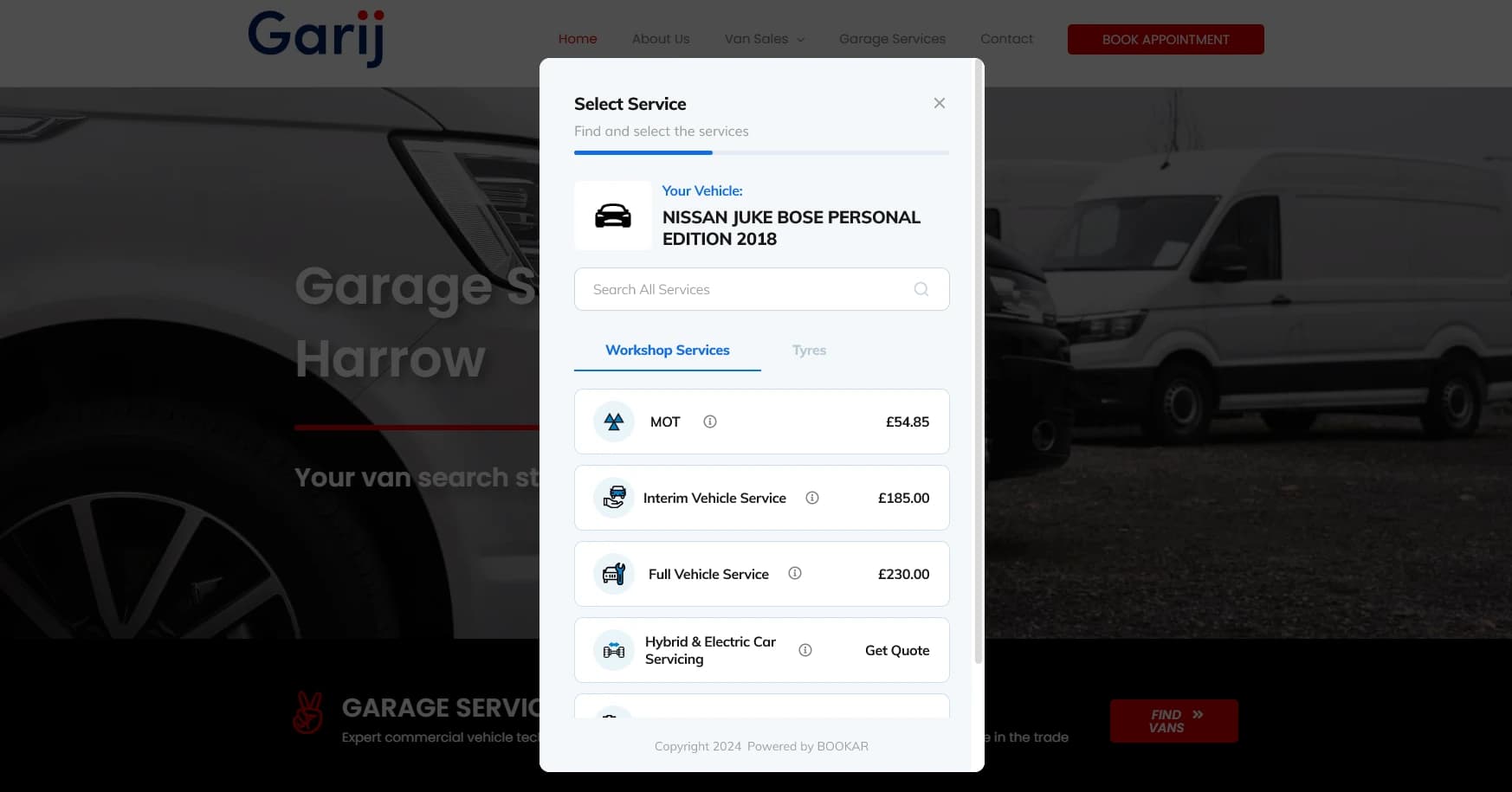 BOOKAR Online Booking Tool