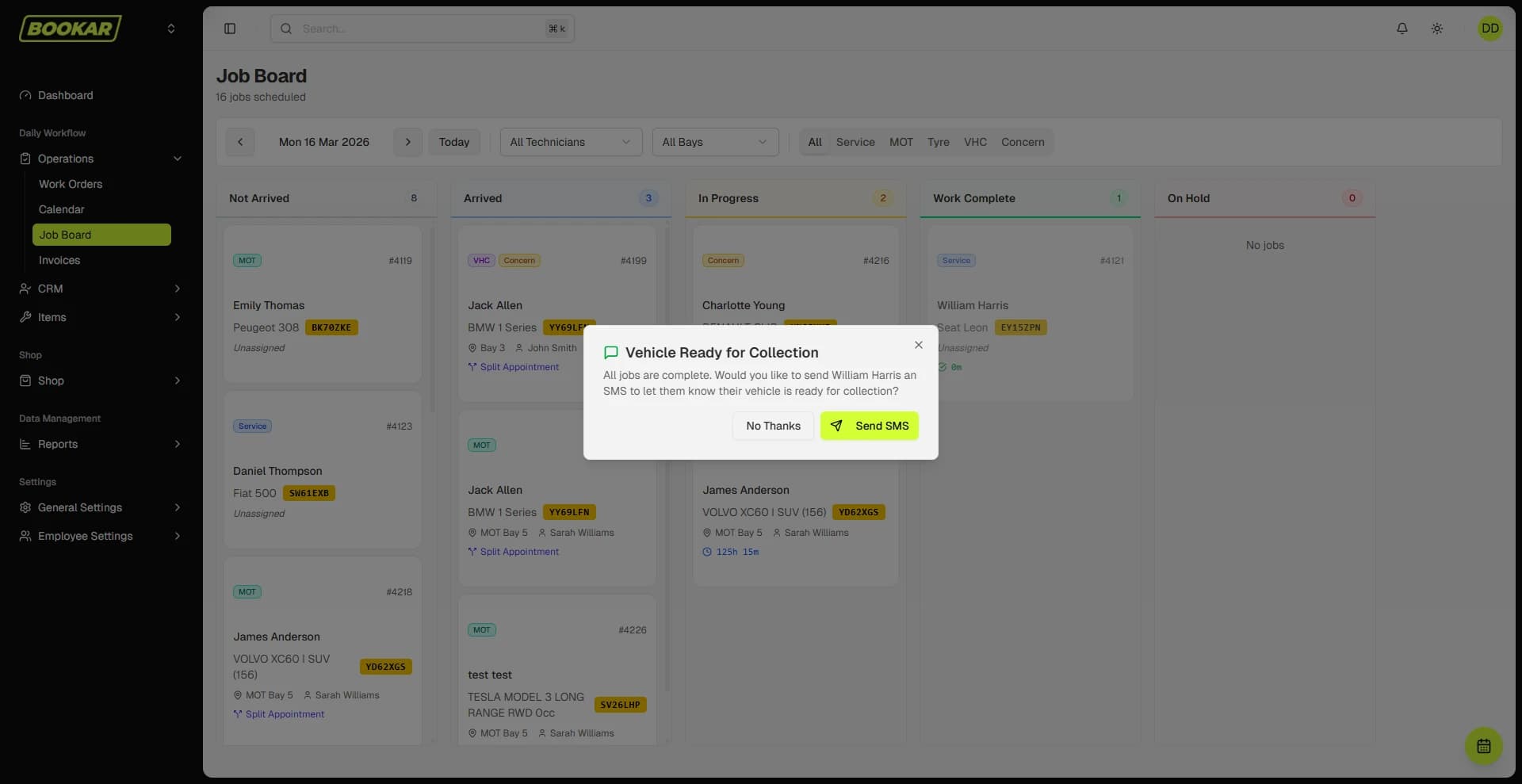 BOOKAR Garage Management Job Board